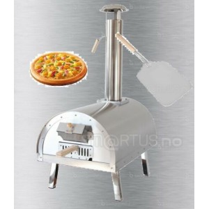Portable Stainless Steel Pizza Oven Folding Legs Wood Pellets / Charcoal + Pizza Peel